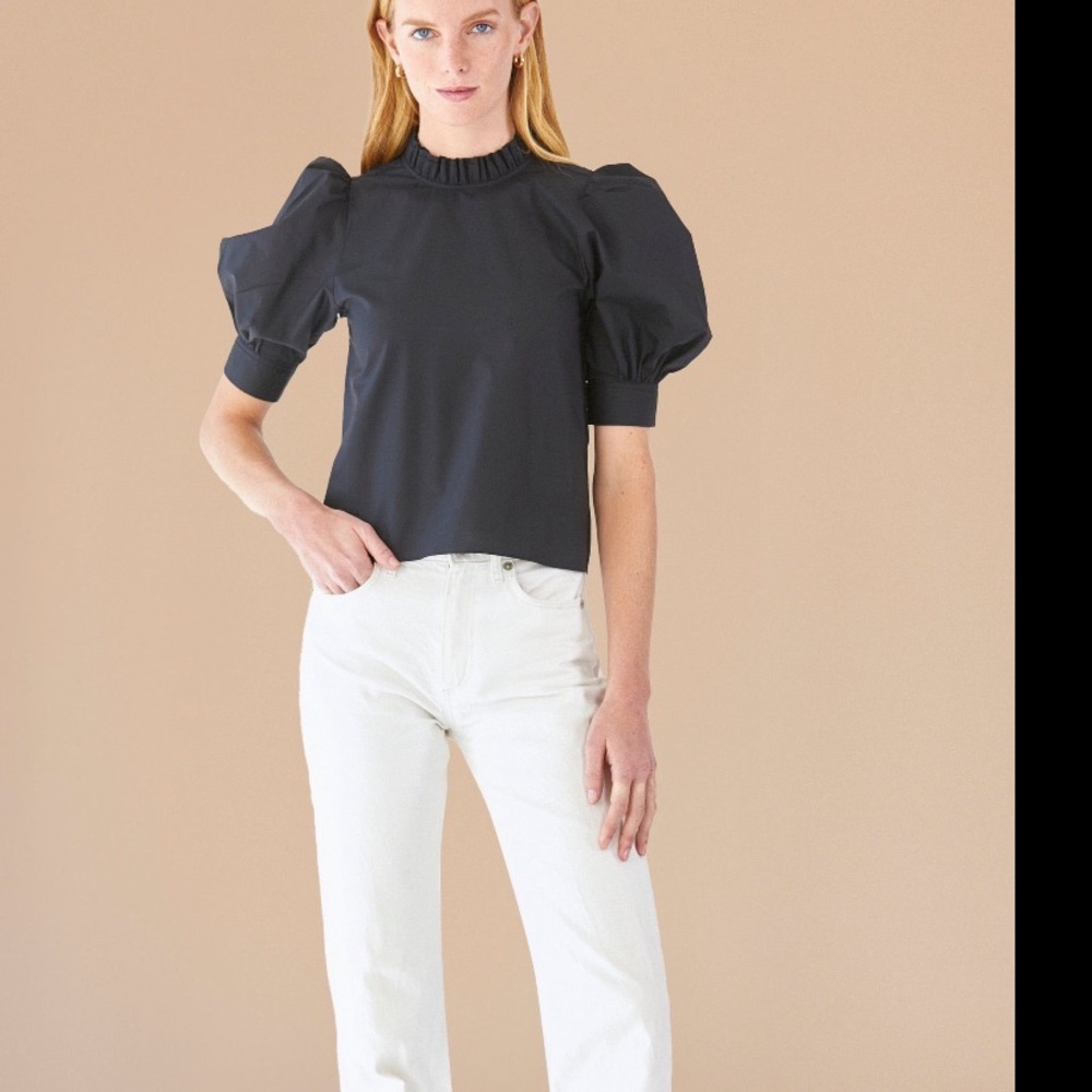 COPY - Hunter Bell Black Stella Puff Short Sleeve Top